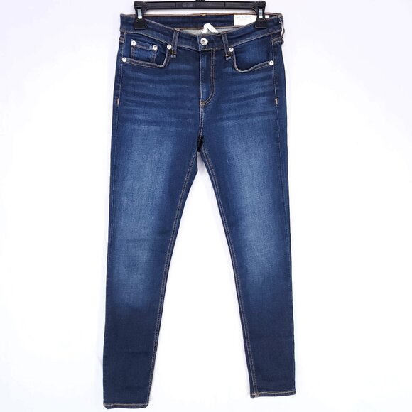 Rag & Bone Jeans Women’ S 27 Cate Mid Rise Ankle Skinny Dark Wash Blue Denim - Picture 1 of 14